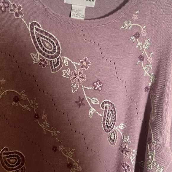 Alfred Dunner Embroidered Pullover Sweater - Picture 3 of 4